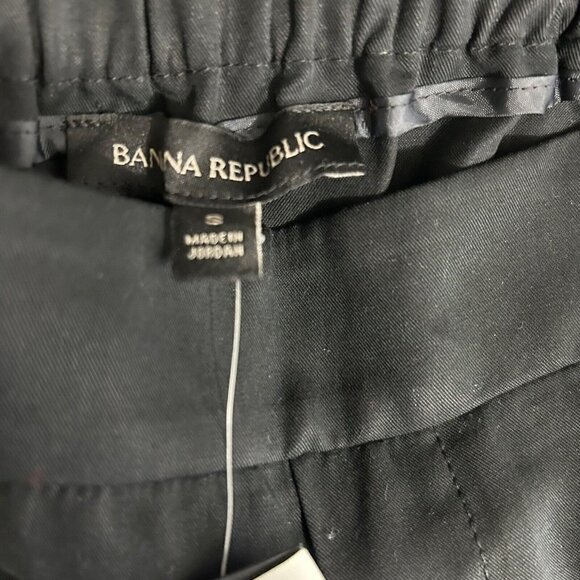 Banana Republic High-Rise Wide-Leg Cropped Pant Black Lyocell Size S Pockets - Picture 5 of 7